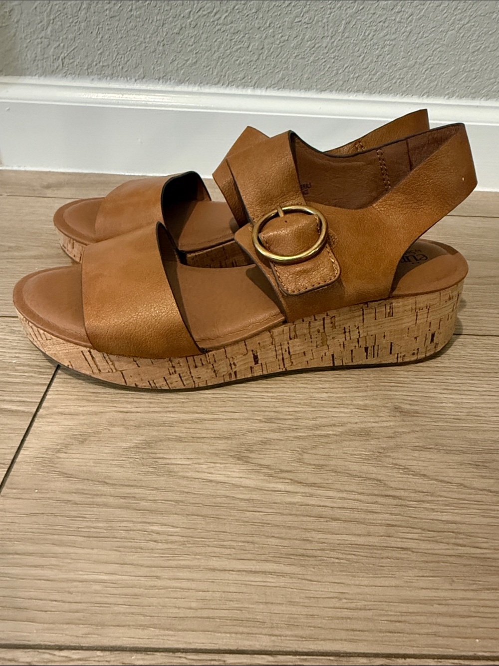 Euro Soft Women's Tan Cork Wedge Sandals by Sofft Size 10